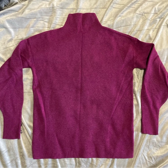 Tahari Plum Turtleneck Sweater with Jewel Cuffs - Picture 4 of 4